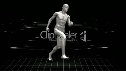 Full body scan of running digital human