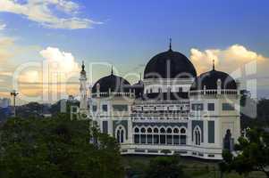Medan's Great Mosque at Morning.
