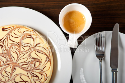 Cheese cake and espresso coffee