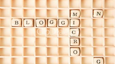 Micro blogging in a crossword shape dispersing