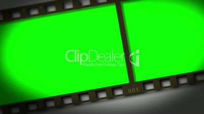 Horizontal movie strip showing chroma key spaces