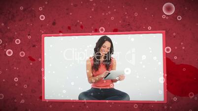 Video of smiling women using tablet