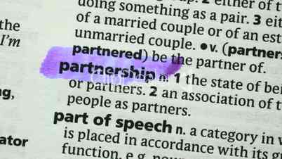 Partnership highlighted in purple