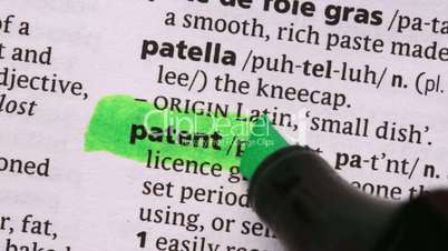 Patent highlighted in green