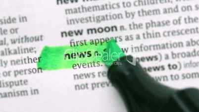 News highlighted in green