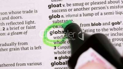 Global circled in green highlighter