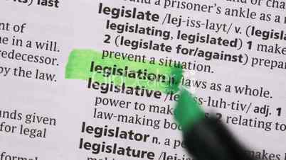 Legislation highlighted in green