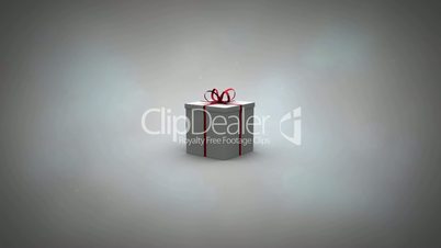 Gift illustration revealing video of woman getting present from partner