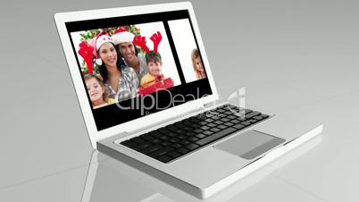 Family montage on laptop