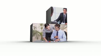 Cubes animated showing people at work