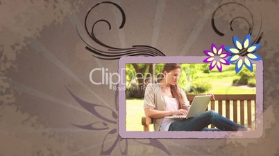 Animation showing women with laptop