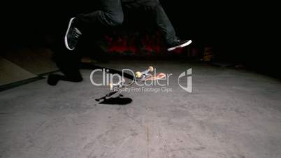 Skater doing 360 flip trick