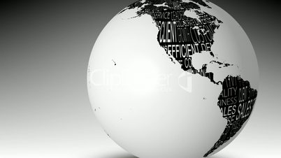 Globe of business words spinning