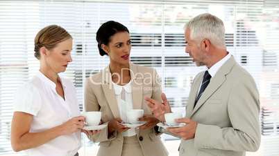 Business team chatting over coffee