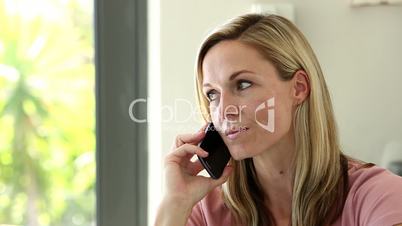 Blonde woman on the phone 