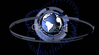 Animation of dial spinning around blue earth