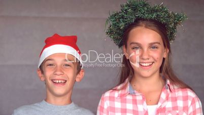 Siblings ready to celebrate christmas