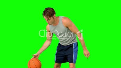 Man training at basketball