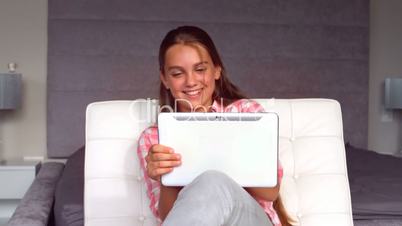 Girl using a tablet