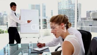 Businessman doing a presentation