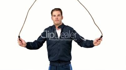 Man jumping with skipping rope