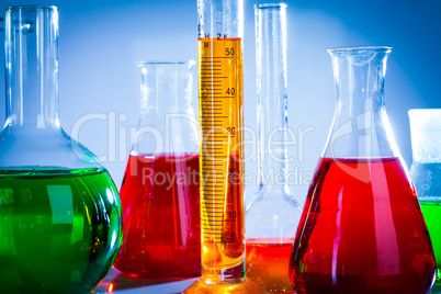 test tubes with colorful liquids