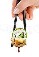 Sushi Roll on a white background