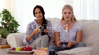 Friends playing video games together