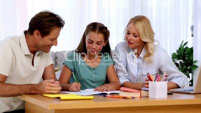 Parents proud of their daughters homework