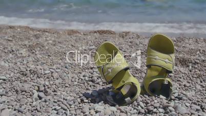 sandals on beach