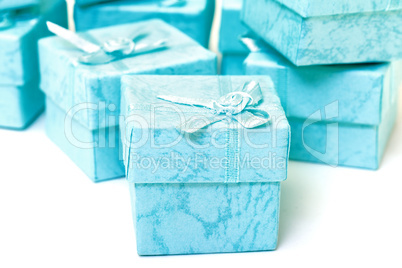 Cyan gift boxes