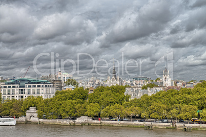 Beautiful aerial view of London City and Thames river