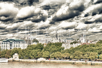 Beautiful aerial view of London City and Thames river