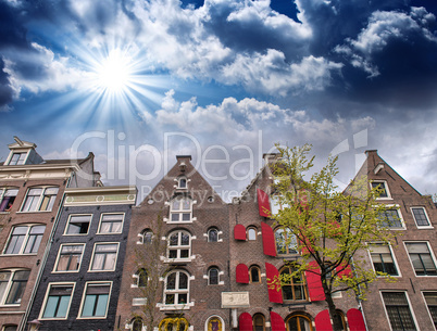 Beautiful Amsterdam typical streets and buildings