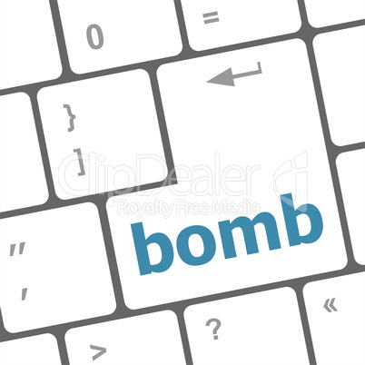 dangerous bomb button on white computer keyboard