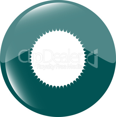 white glossy sphere icon button isolated on white