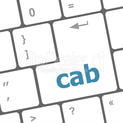 cab word on computer pc keyboard key