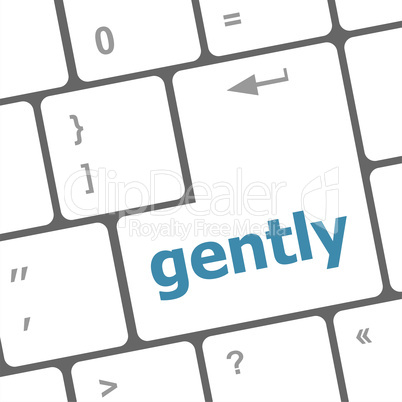gently word on computer pc keyboard key