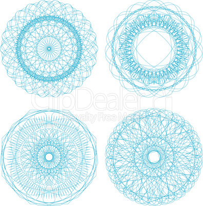 abstract blue with circle pattern, mandala set