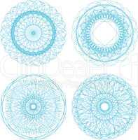 abstract blue with circle pattern, mandala set
