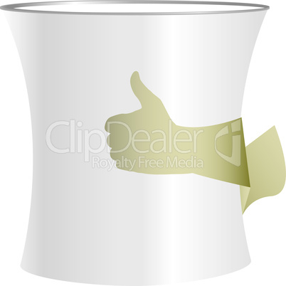 Coffee cup symbol in human hand. Coffee like concept