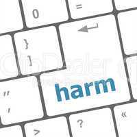 harm word on computer pc keyboard key