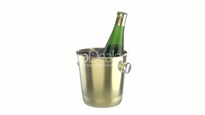 Ice bucket with bottle of wine