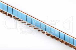 modern stairs with blue glass