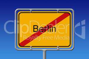 Ortsschild Ortsausgang Berlin - City Sign City Limit Berlin