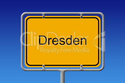 Ortsschild Dresden - City Sign Dresden
