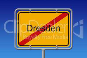 Ortsschild Ortsausgang Dresden - City Sign City Limit Dresden
