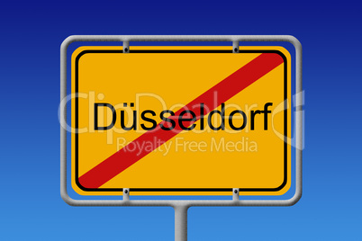 Ortsschild Ortsausgang Düsseldorf - City Sign City Limit Düsse