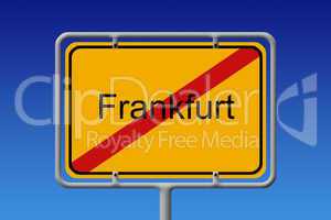 Ortsschild Ortsausgang Frankfurt - City Sign City Limit Frankfur