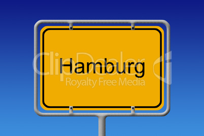 Ortsschild Hamburg - City Sign Hamburg